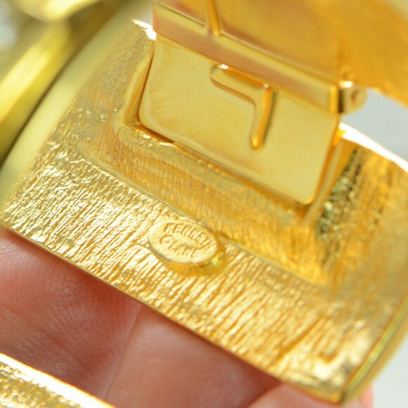 Kenneth Jay Lane KJL Polished Gold Maltese Cross Cuff Bracelet - Picture 5 of 5